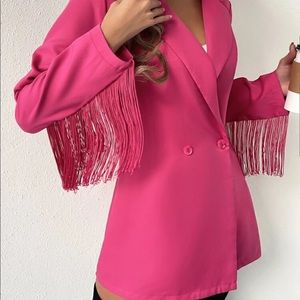 Pink Blazer with Fringe